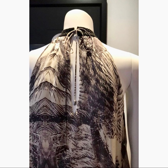 Haute Hippie Freebird Print Silk Halter Top - Picture 5 of 8